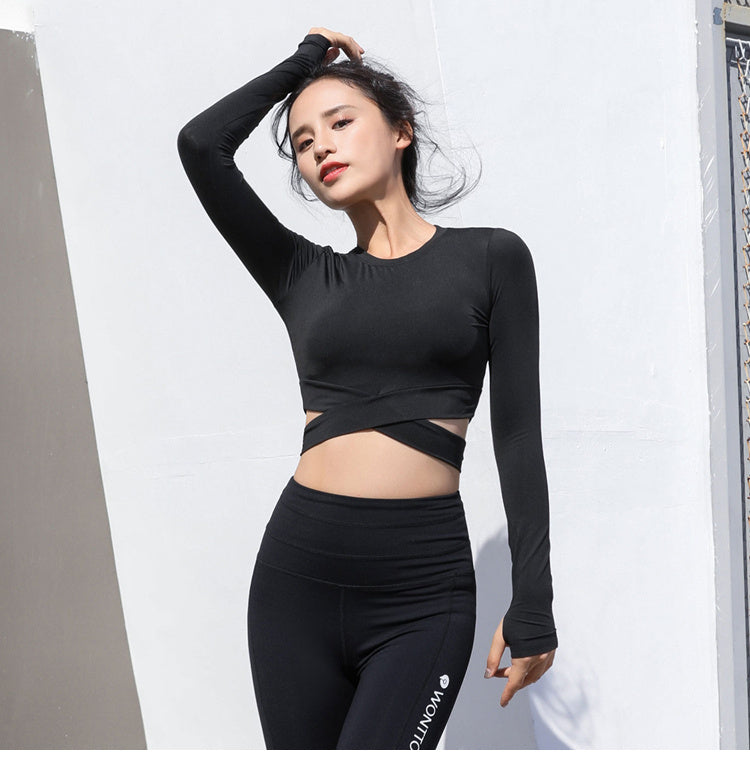 Long-sleeved quick-drying fitness clothes