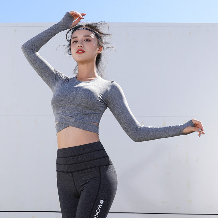 Long-sleeved quick-drying fitness clothes