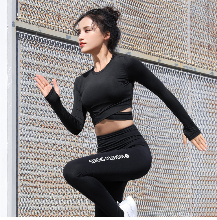 Long-sleeved quick-drying fitness clothes