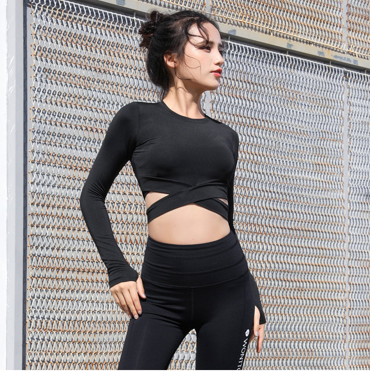 Long-sleeved quick-drying fitness clothes